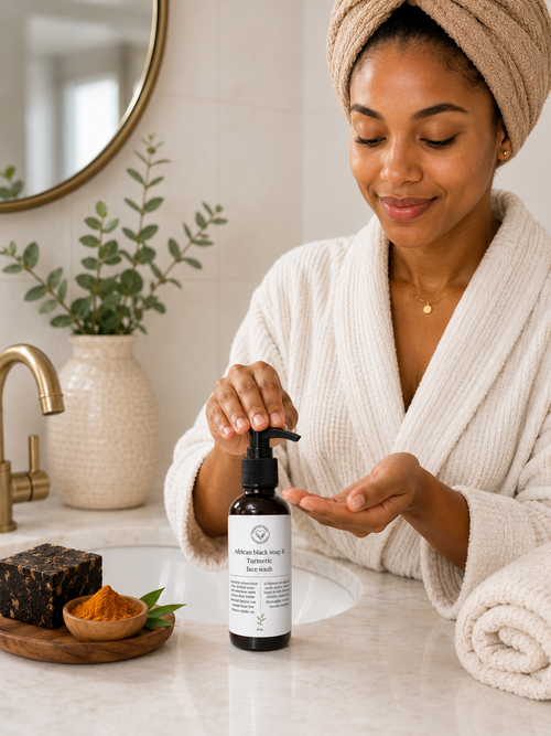 African black soap and Turmeric facial wash